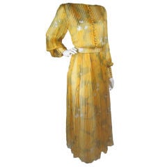 Custom Made Yellow Silk Dress by Leon Paule