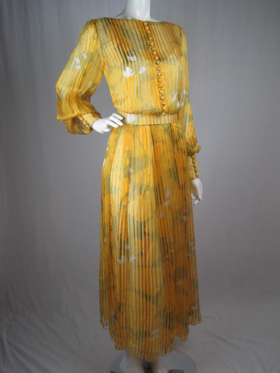 Custom Made Yellow Silk Dress by Leon Paule 4