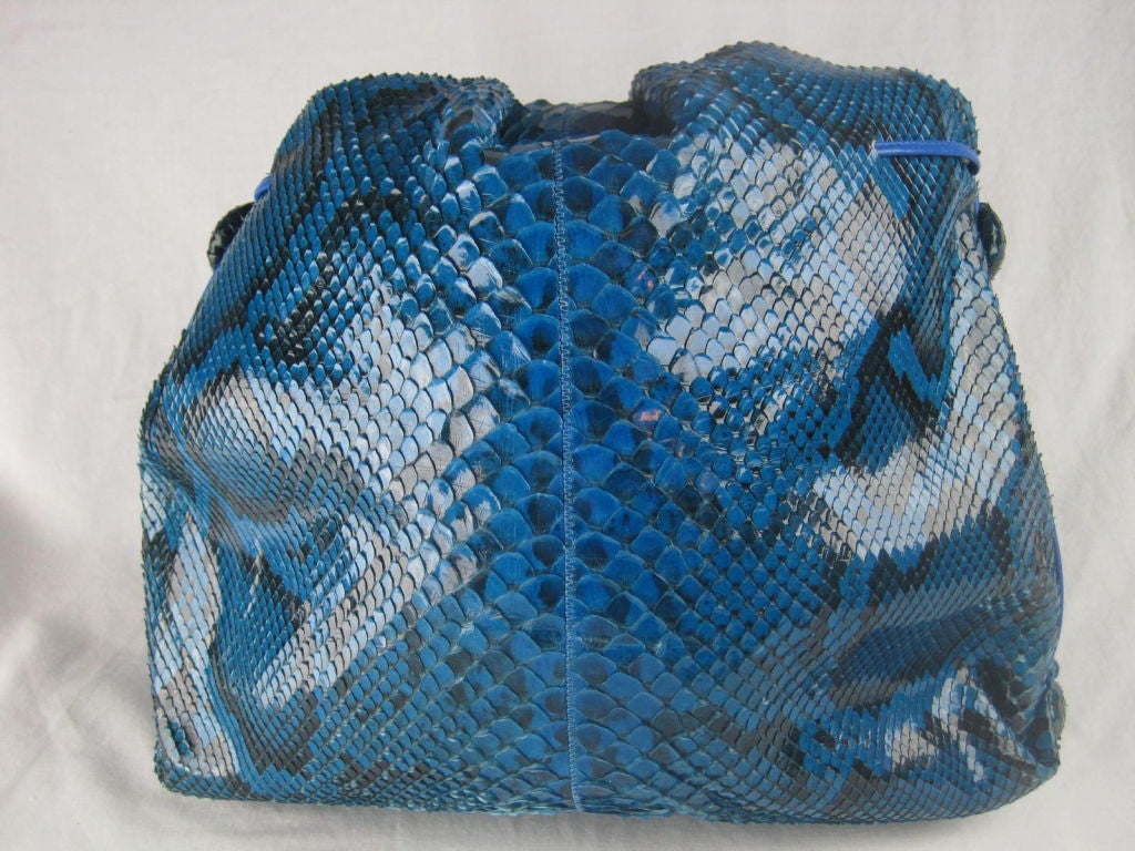 Women's Carlos Falchi Royal Blue Snakeskin Handbag