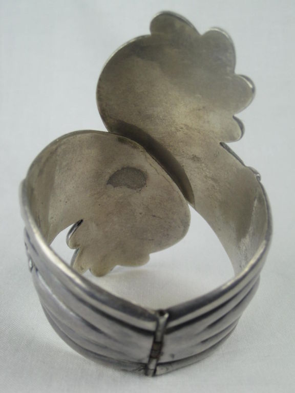 Women's Mexican Sterling Silver Large Fluted Cuff