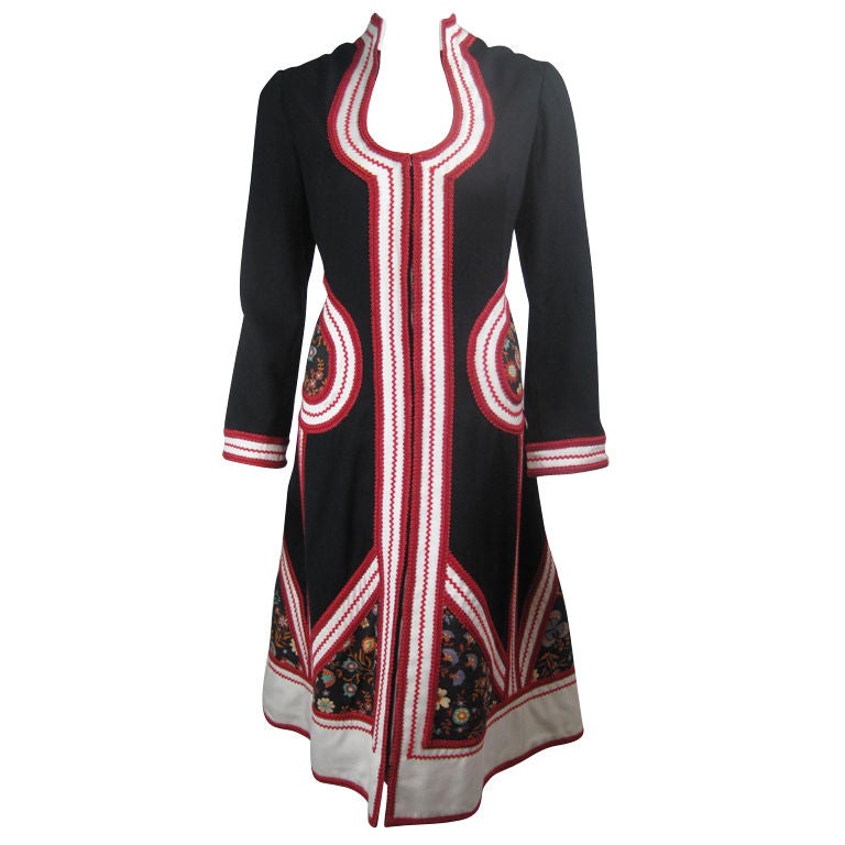 1970
s Malcolm Starr Patchwork 
Applique Dress