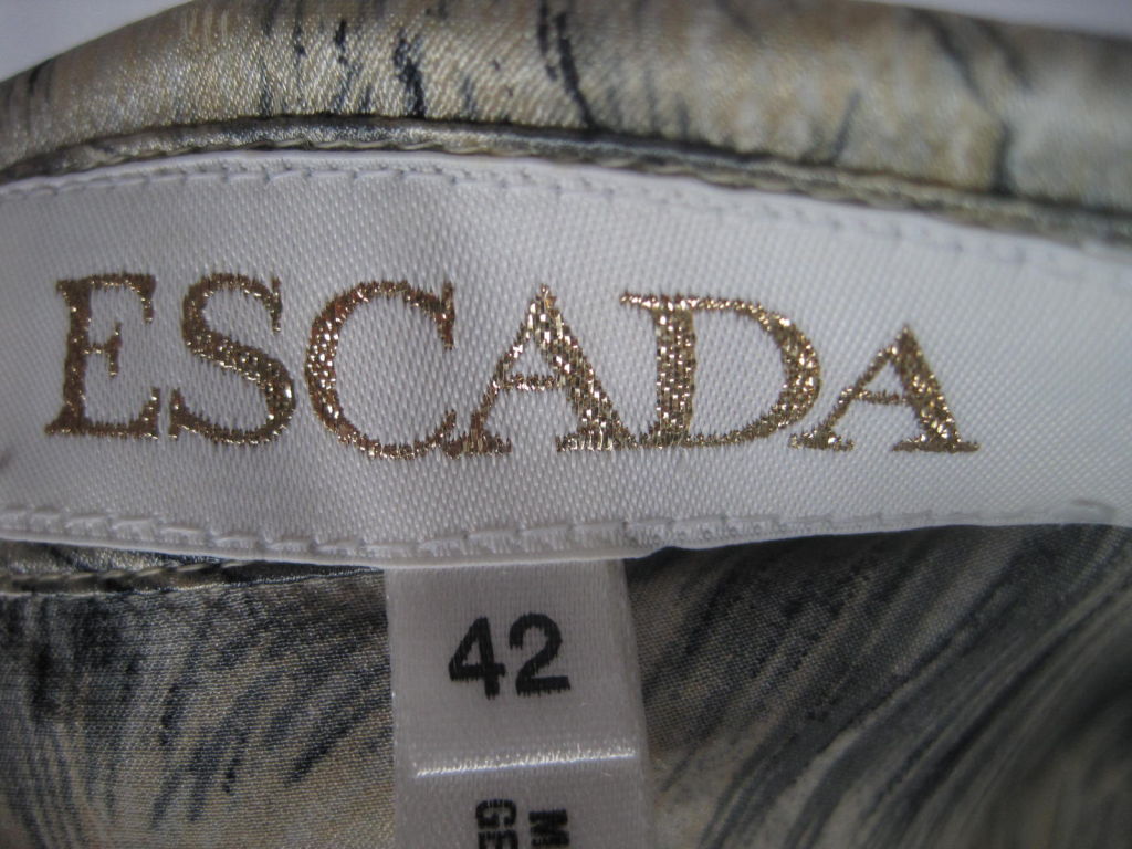 Women's Escada Silk Blouse with Fur Print