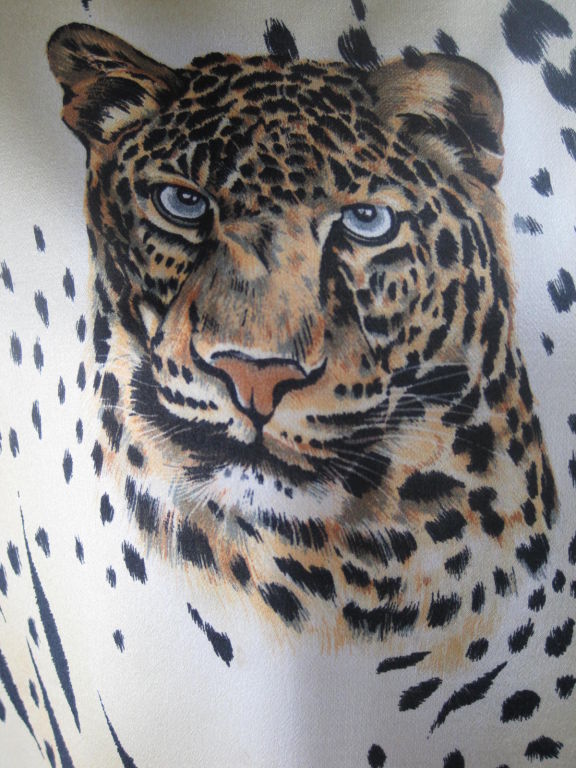 Escada Silk Blouse with Animal Print In Excellent Condition In Los Angeles, CA