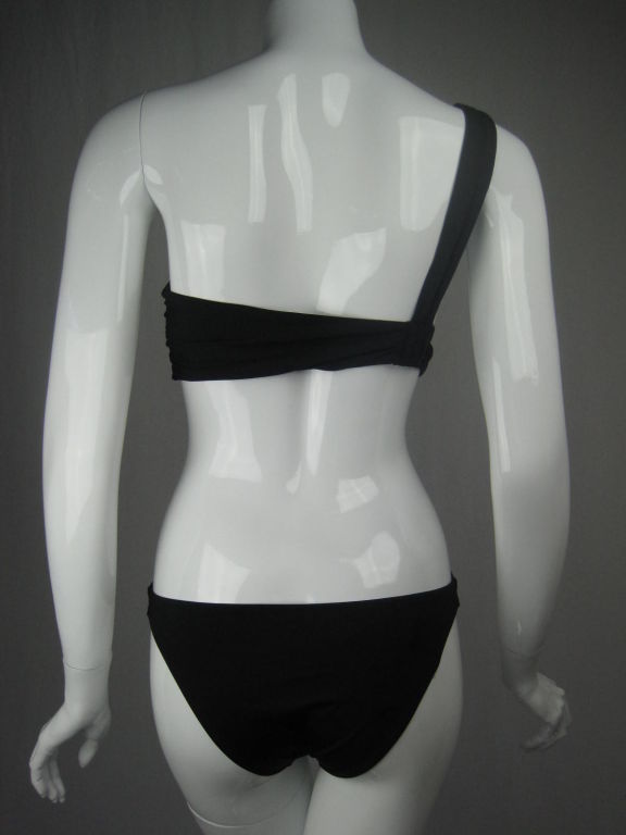 Women's La Perla Black Asymmetric Swimsuit with Cut Out Waist