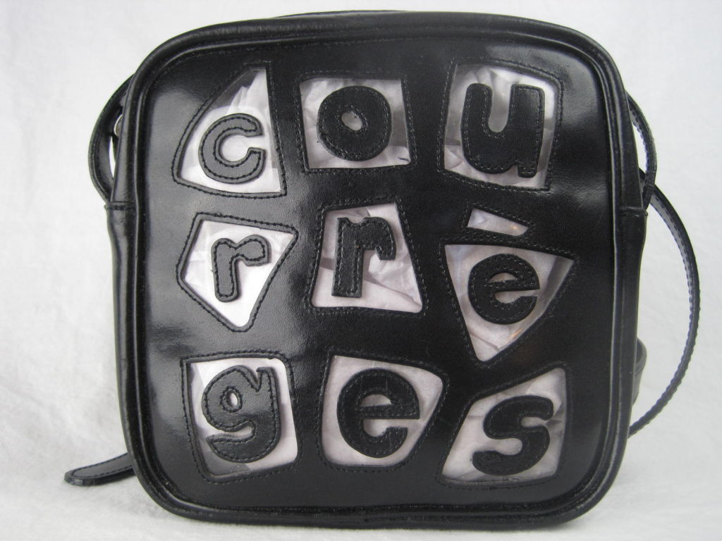 1960's Courreges Leather Handbag with Playful Clear Inserts 6