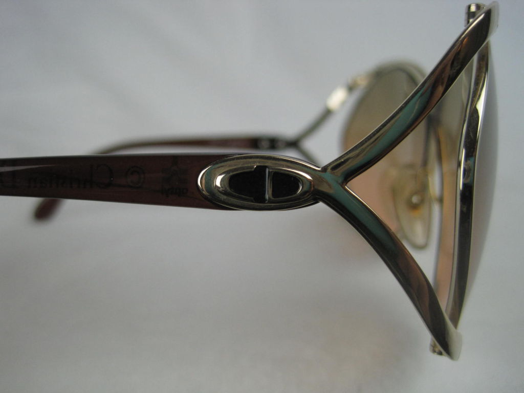 Women's 1970's Brown and Gold Christian Dior Sunglasses