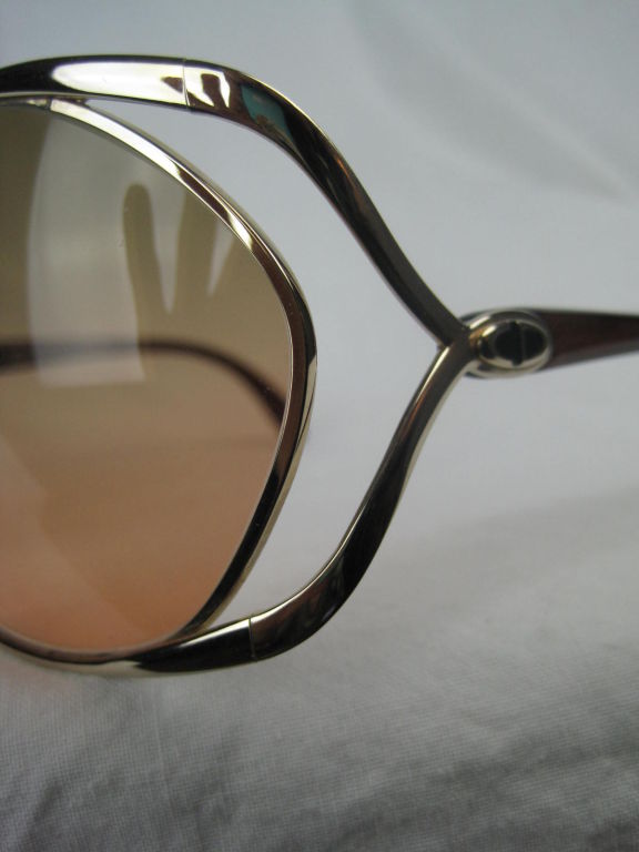 1970's Brown and Gold Christian Dior Sunglasses 1