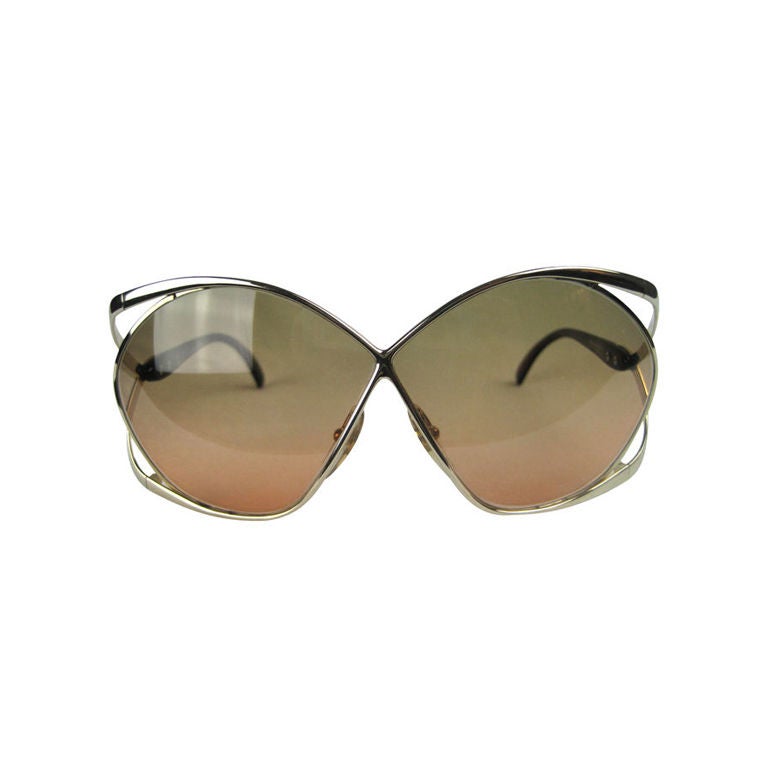 1970's Brown and Gold Christian Dior Sunglasses 7
