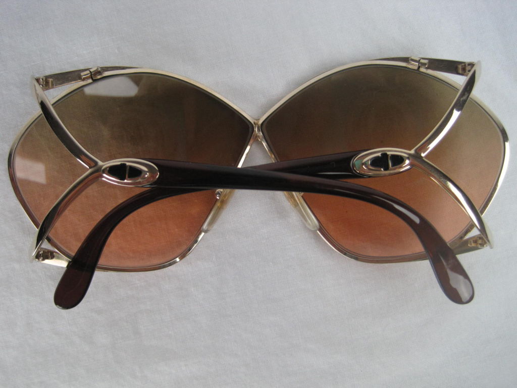 1970's Brown and Gold Christian Dior Sunglasses 4