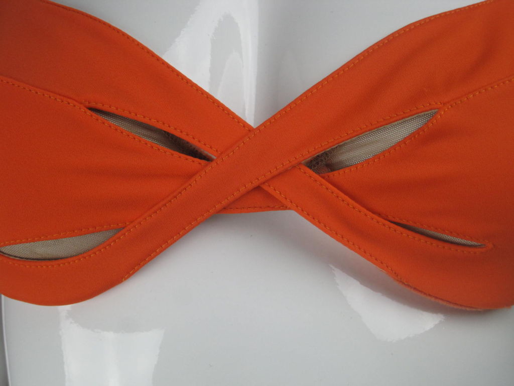La Perla Tangerine Bikini with Cut-out Detail For Sale 1