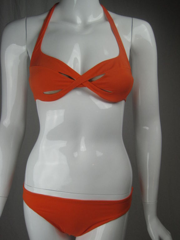 La Perla Tangerine Bikini with Cut-out Detail For Sale 3