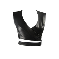 Alaia Black Buckled Leather Vest