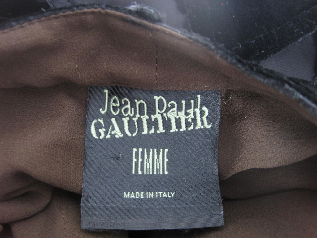 Jean Paul Gaultier Black Velvet Devoré Trousers 4