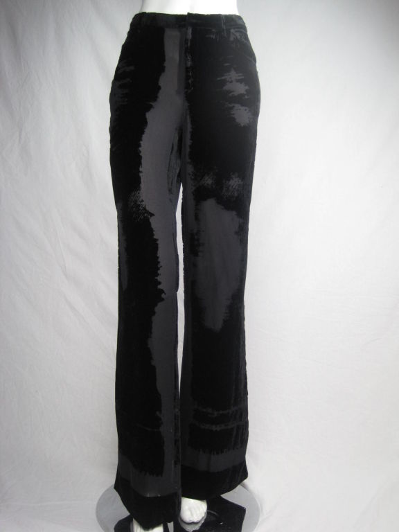 Jean Paul Gaultier Black Velvet Devoré Trousers 5