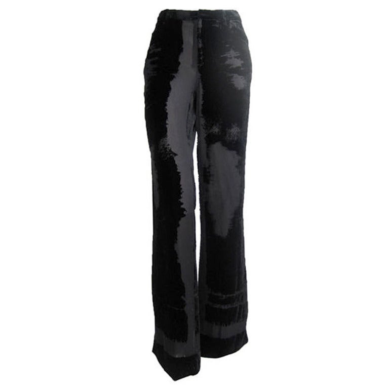 Jean Paul Gaultier Black Velvet Devoré Trousers