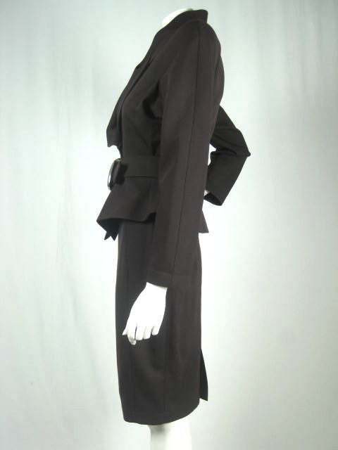 Black Mugler Brown Skirt Suit