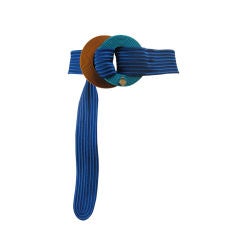 Yves Saint Laurent Ribbed Royal Blue Belt