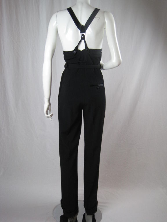 Women's 1990's GAULTIER High-Waisted Tuxedo Trousers with Suspenders