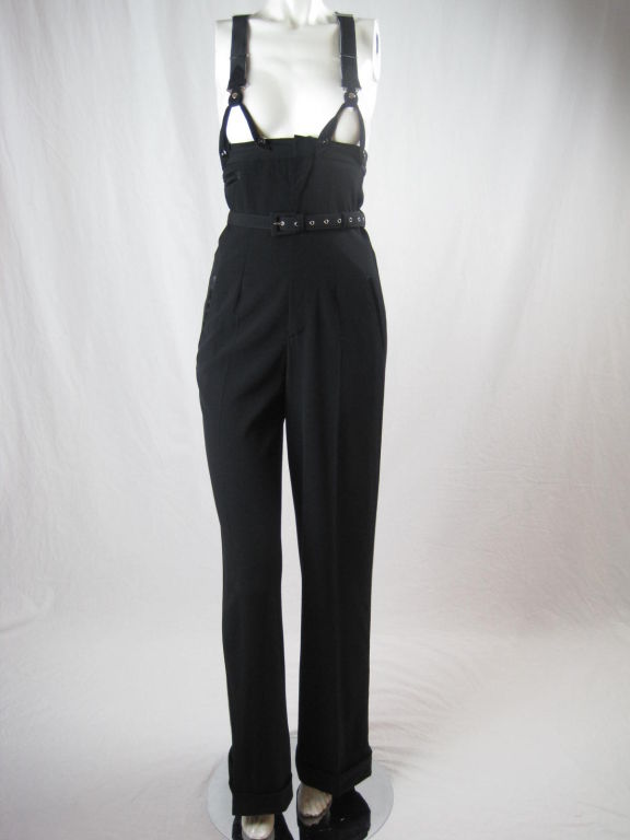 1990's GAULTIER High-Waisted Tuxedo Trousers with Suspenders 4