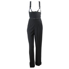 1990's GAULTIER High-Waisted Tuxedo Trousers with Suspenders