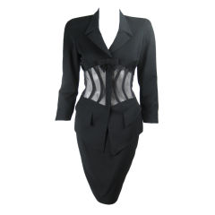 Thierry Mugler Suit with Transparent & Boned Torso