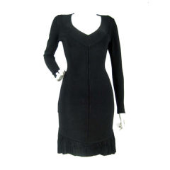 Alaia Black Dress with Ruffled Hem