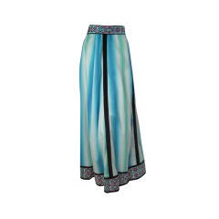 Vintage 1970's Tina Leser Striped Skirt with Embroidery-SALE!