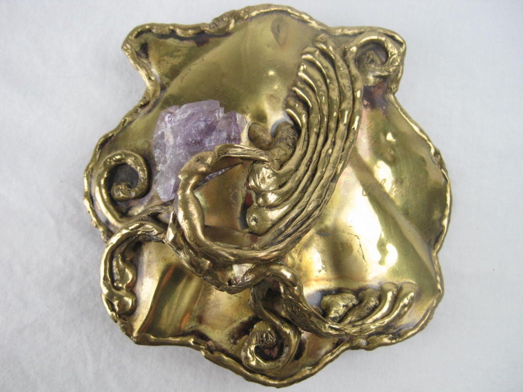 1970's Copa Collection Handmade Belt Buckle with Amethyst For Sale 3