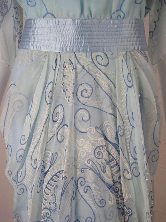 Zandra Rhodes Hand-Painted Dress with Beading For Sale 2