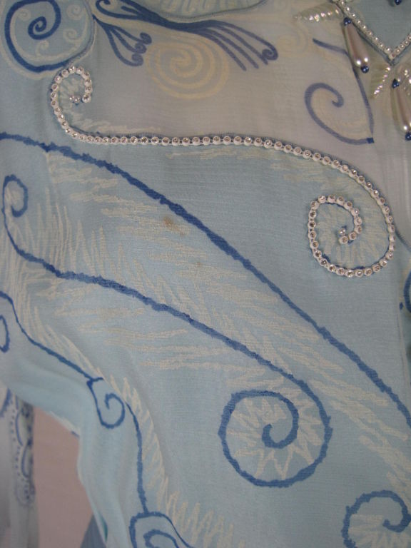 Zandra Rhodes Hand-Painted Dress with Beading For Sale 6