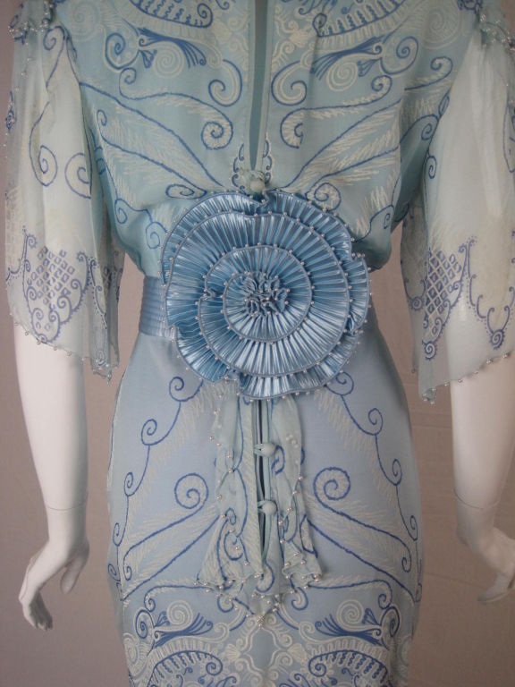 Zandra Rhodes Hand-Painted Dress with Beading For Sale 4