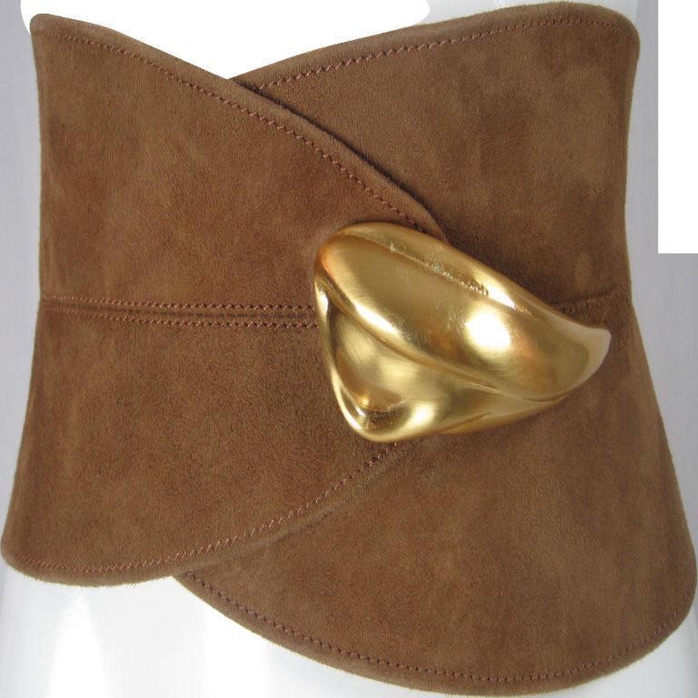 Donna Karan Wide Suede Belt