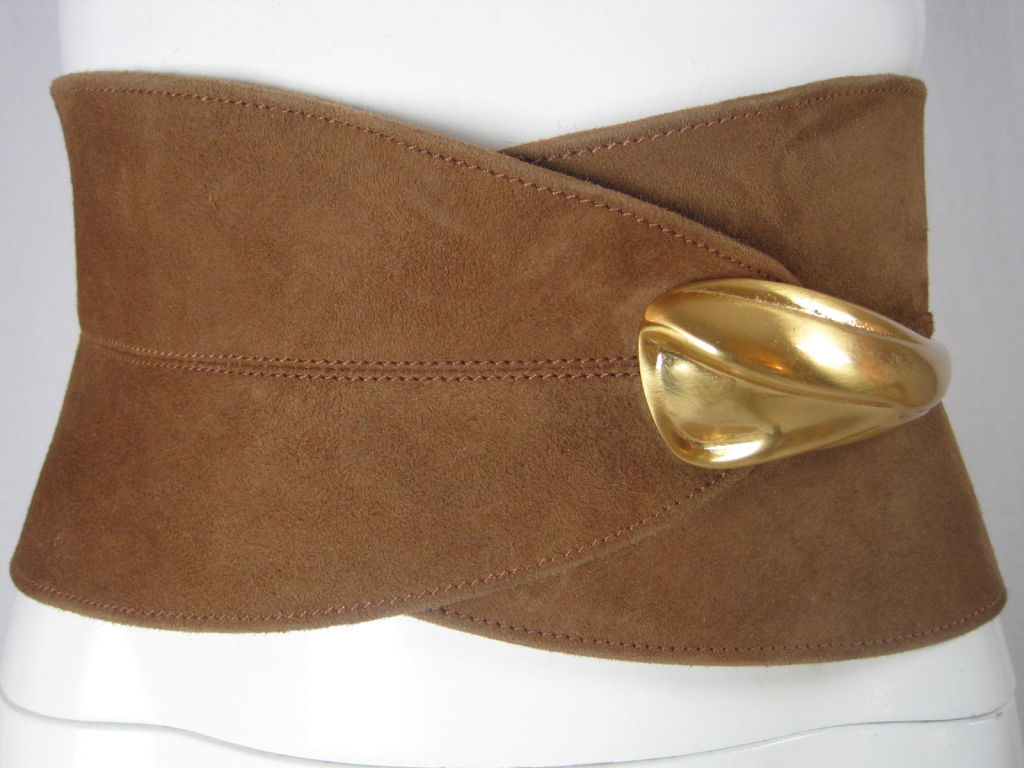 Donna Karan Wide Suede Belt 3