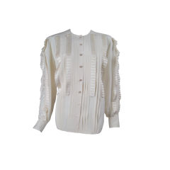 Vintage Escada Pleated Silk Blouse