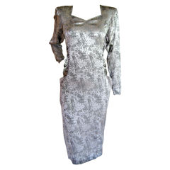 Ungaro Silver Silk Cocktail Dress-SALE! Ungaro Silver Silk Cocktail Dress-SALE!
