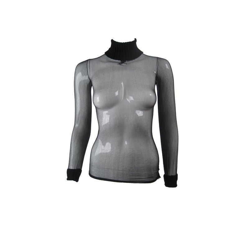 Courreges Black Sheer Top