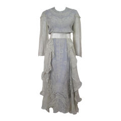 Vintage Zandra Rhodes Silk-Screened Chiffon Dress