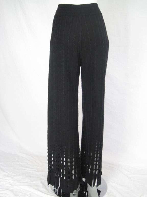 Azzedine Alaia Ribbed Pants with Textured Hem at 1stDibs