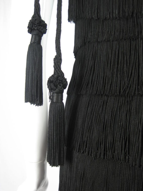 Women's Moschino Couture Black Fringe Dress For Sale