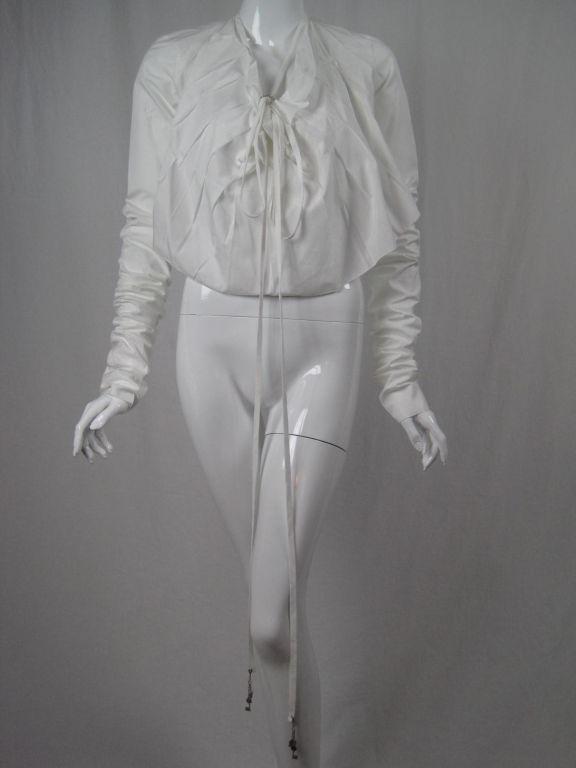 Women's Jean-Paul Gaultier Asymmetrical Cotton Poplin Blouse For Sale