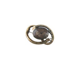 Victorian Mourning Brooch with Braided Hair Centerpiece