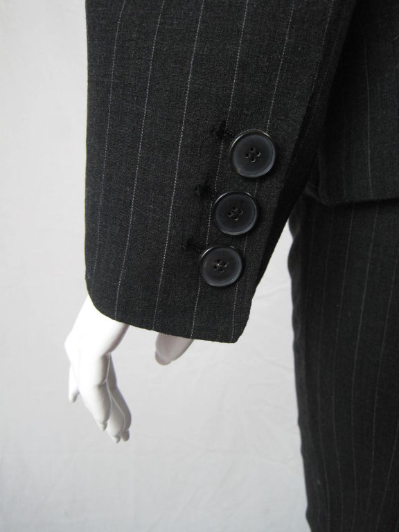 Jean Paul Gaultier Pinstriped Suit with Laced Back 3