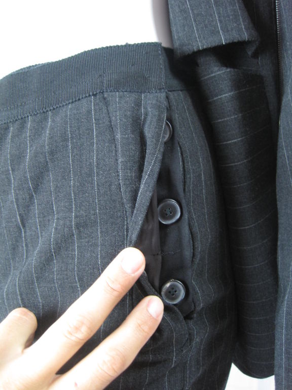 Jean Paul Gaultier Pinstriped Suit with Laced Back 4