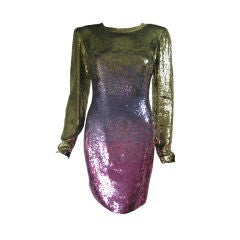 Vintage Neil Bieff Cocktail Dress with Ombrè Sequins