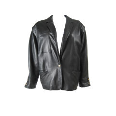 Complice Black Leather Jacket with Gold Hardware