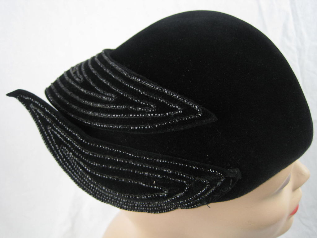 1940's French Beaded Toque For Sale 2