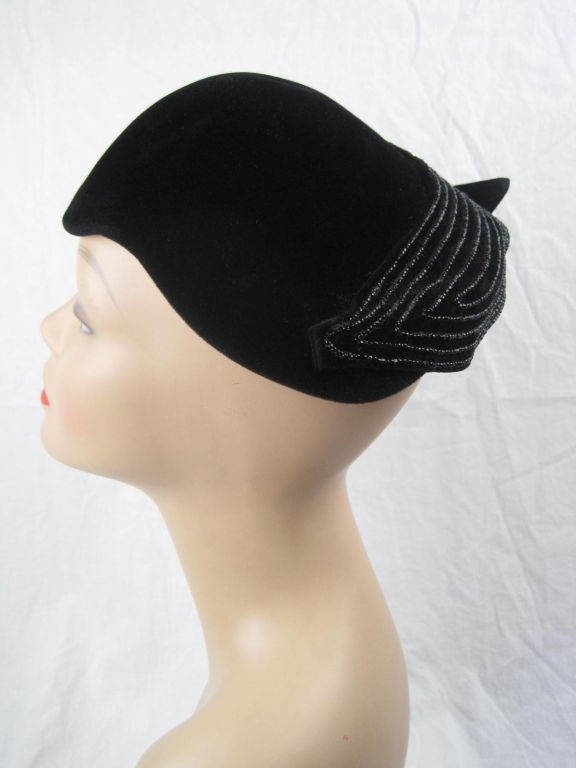 Women's 1940's French Beaded Toque For Sale