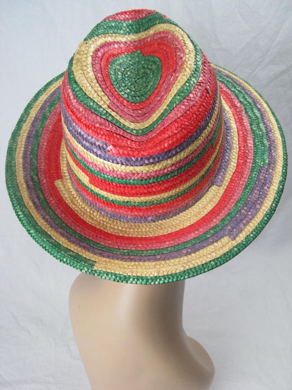 Vintage Rainbow Fedora from Saks Fifth Avenue In Good Condition For Sale In Los Angeles, CA