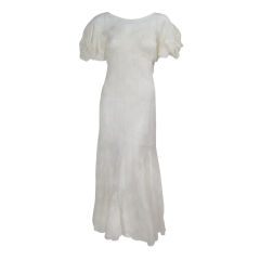 1930's Embroidered Silk Organza Dress-SALE!