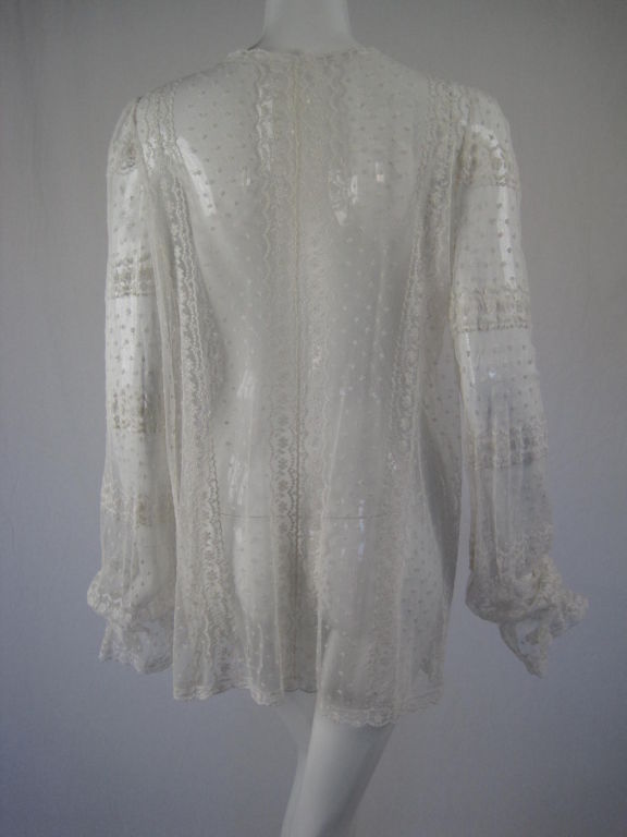 Women's Edwardian White Lace Bed Jacket
